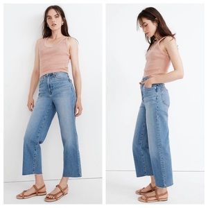 NWT Madewell The Perfect Vintage Wide-Leg Crop Jean in Catlin Wash